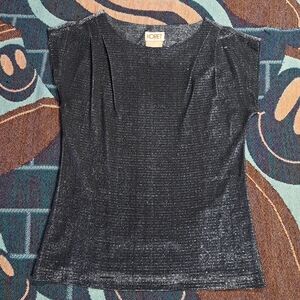 🌈VINTAGE SPARKLY CAP SLEEVE BLOUSE-M